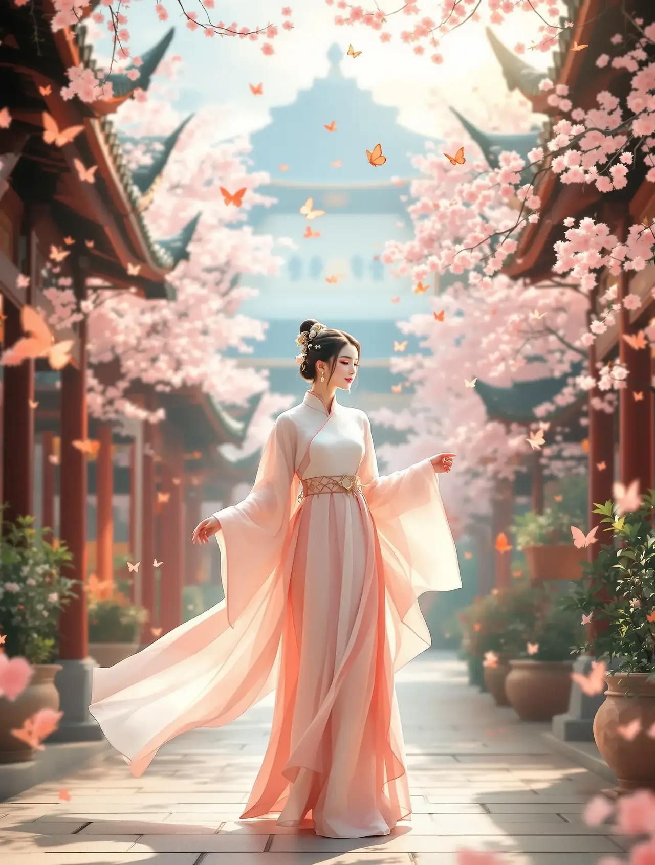 短剧《穿越之后我封后》国风封面海报，穿越重生题材